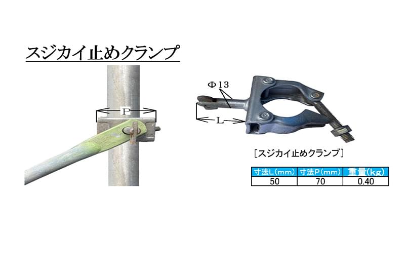 スジカイ止めクランプ